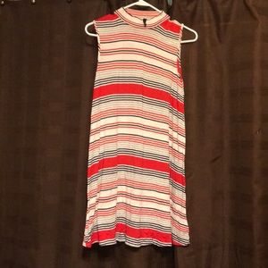 NEW-ISH dress. Red, white, grey, navy blue